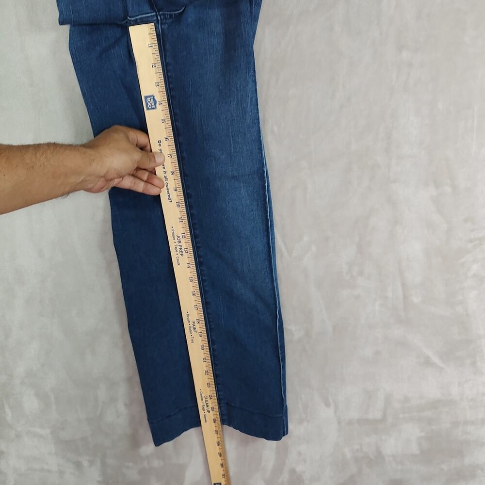 Women's High-Rise Wide-Leg Blue Jeans Pintuck  Front Seam Size 16 EUC Time & Tru - Picture 7 of 15